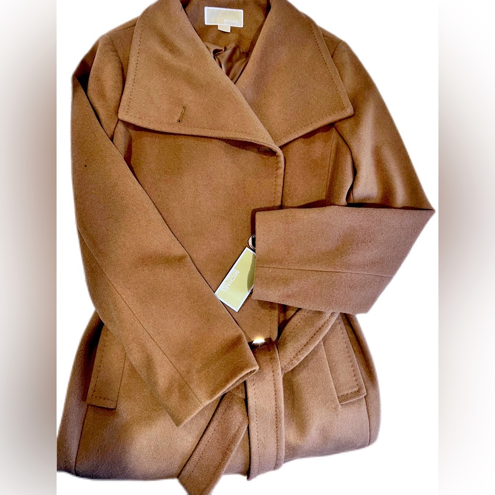 Dark Caramel Michael Kors coat.